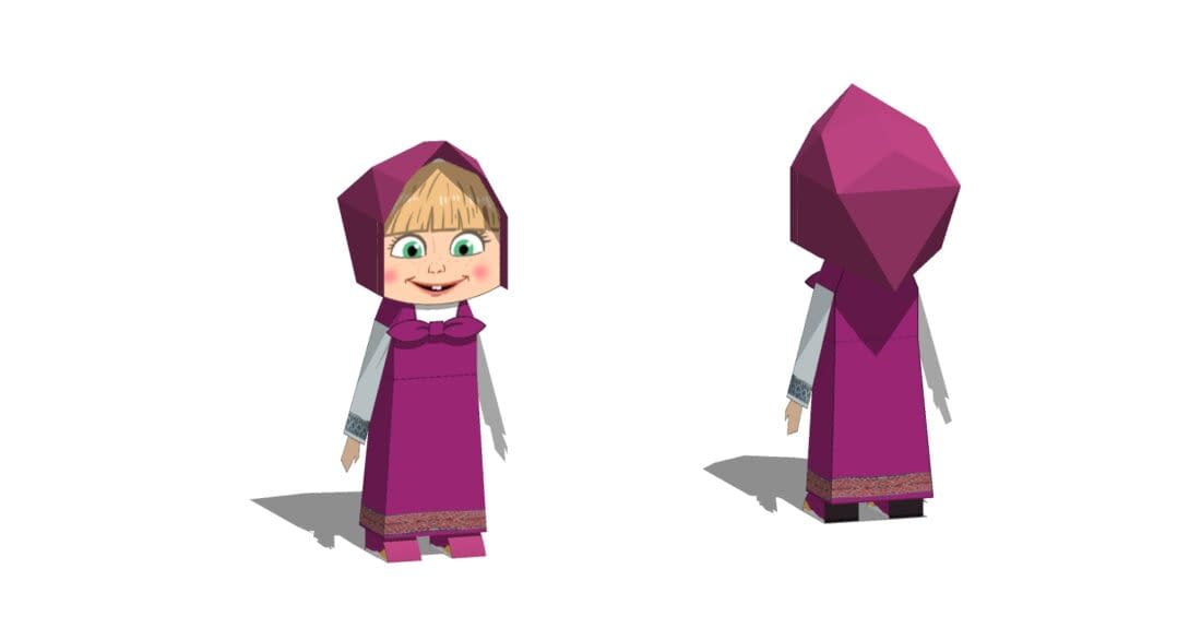 Masha 3D Paper Craft- DIY Paper Crafts