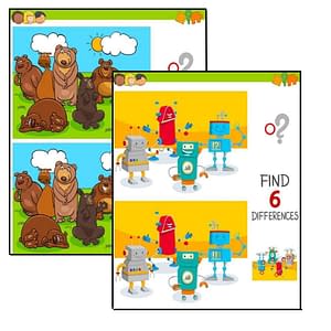 Spot the Differences | 60 Pages Activity Book